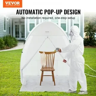 VEVOR Sprühfarben-Unterstand, 60 x 60 x 70 Zoll, tragbares Pop-Up-Sprühfarbenzelt mit integriertem Boden, Abluftfenster und Aufbewahrungstasche, faltbare Lackierkabine für Möbel, DIY-Hobby-Werkzeug-Malstation VEVOR Sprühfarben-Unterstand, 60 x 60 x 70 Zoll, tragbares Pop-Up-Sprühfarbenzelt mit integriertem Boden, Abluftfenster und Aufbewahrungstasche, faltbare Lackierkabine für Möbel, DIY-Hobby-Werkzeug-Malstation