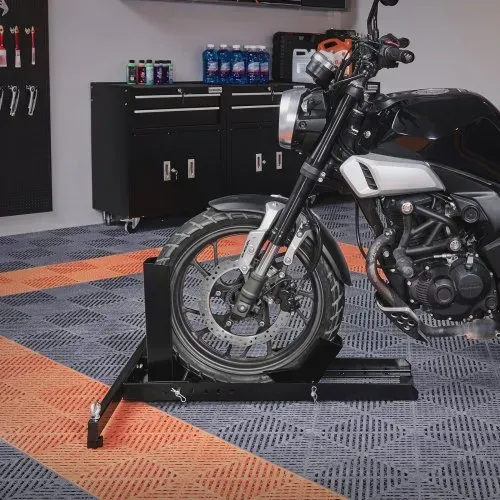 VEVOR Motorrad Vorderrad Unterlegkeil Motorrad Ständer 381–558,8 mm Einstellbar, Motorrad-Unterlegkeilständer Tragfähigkeit 816,5 kg, Geeignet für 76,2–203,2 mm Reifenbreite Vorne Paddock Ständer – Bild 7