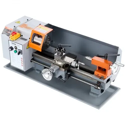 VEVOR Metalldrehmaschine 500W Drehbank Metall 18x36cm Tischdrehbank aus HT200-Gusseisen 0–2200U/min Poly-V-Riemen-Übertragung 20mm Bohrung durch die Spindel Geeignet für 0,5-2,5mm Gewinde – Bild 8