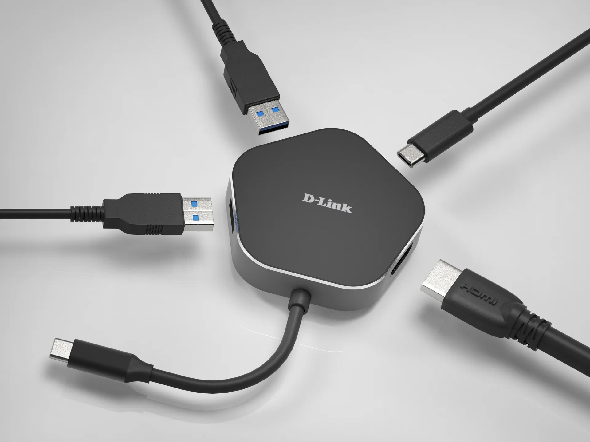 D-Link DUB-M420 laptop-dockingstation & portreplikator Kabelgebunden Thunderbolt 3 Aluminium, Schwarz – Bild 2