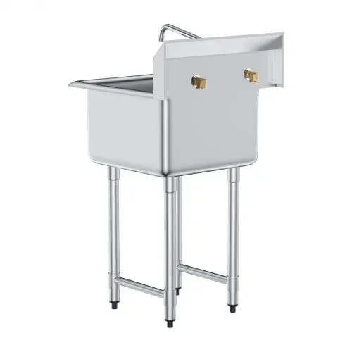 VEVOR Edelstahl Spültisch Gewerbliche Spülbecken 533,4x457x1041mm Wasserhahn – Bild 10