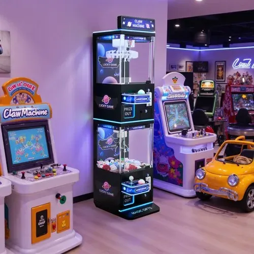 VEVOR Greifautomat, mittelgroß, Arcade-Spielautomat mit Greifer & Doppelschicht, Licht & Ton, Spielzeug-Süßigkeitengreifer, Preisspender, für kommerzielles Heimkino, Schwarz-Lila – Bild 7
