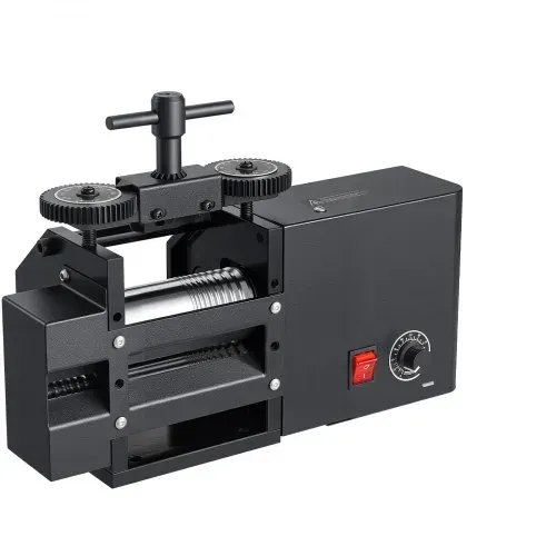 VEVOR Schmuckwalzwerk Elektrisch 60 mm 4-in-1 Rund Flach Vierkant Halbrund, Werkzeug für DIY-Schmuckhersteller, Einstellbare Dicke 0,03–7 mm, zum Pressen von Duktilen Metallen wie Gold Silber Kupfer – Bild 10