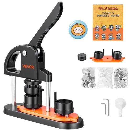 VEVOR Buttonmaschine Knopfmachermaschine 32mm 500 Stk. Badge Punch Press, Buttonpresse, DIY Badge Press Machine Button Badge Maker für Personalisiertes Abzeichen inkl. Zauberbuch und Kreisschneider – Bild 8