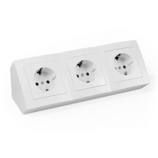 Steckdosenblock McPower “Flair“ 250V~/16A, Aufbau, weiß, 3-fach Schutzkontakt Steckdosenblock McPower “Flair“ 250V~/16A, Aufbau, weiß, 3-fach Schutzkontakt