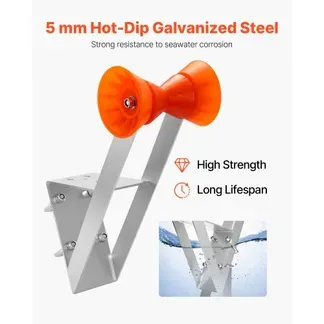 VEVOR Bootsanhänger-Sitz mit Rolle, 50,8–76,2 mm Windenpfosten, Windstand mit orangefarbener TPU-Rolle & U-Bolzen, geeignet für Jetski, Segelboot, Fischerboot, Schnellboot (verzinkt), Silber VEVOR Bootsanhänger-Sitz mit Rolle, 50,8–76,2 mm Windenpfosten, Windstand mit orangefarbener TPU-Rolle & U-Bolzen, geeignet für Jetski, Segelboot, Fischerboot, Schnellboot (verzinkt), Silber