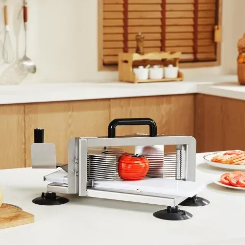 VEVOR Kommerzieller Tomatenschneider, 3/16 Zoll Tomatenschneider, Hochleistungs-Zwiebelschneider aus Edelstahl, Manueller Gemüseschneider, zum Schneiden von Tomaten, Gurken, Bananen – Bild 7