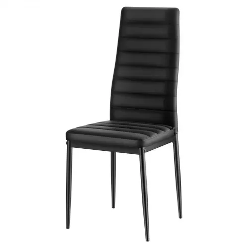 VEVOR moderner Esszimmerstuhl (4 Stk.) eleganter gepolsterter Leder-Beistellstuhl (136 kg belastbar) für Esstische, platzsparender Küchentischstuhl mit dicken Kissen & Metallbeinen, Schwarz Café – Bild 10
