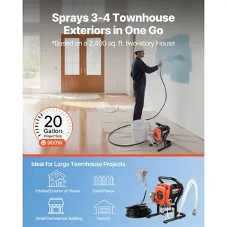 VEVOR Airless-Farbspritzgerät Sprühgerät 900 W 3300 psi, 1,78 L/min Farbsprühsystem mit Reinigungsbürste & Schlauch & Verlängerungsstange & Düsen, Farbsprühgerät für Wohnungen, Gebäude VEVOR Airless-Farbspritzgerät Sprühgerät 900 W 3300 psi, 1,78 L/min Farbsprühsystem mit Reinigungsbürste & Schlauch & Verlängerungsstange & Düsen, Farbsprühgerät für Wohnungen, Gebäude