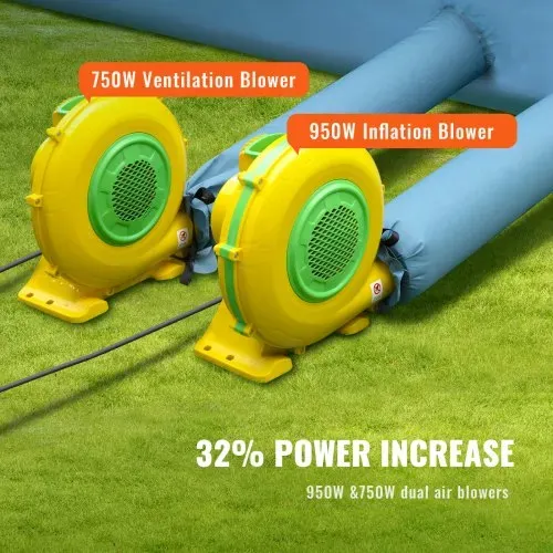 VEVOR Tragbares Aufblasbares Farbzelt für Sprühmalerei 480 + 950 W, 6,8 x 3,5 x 2,8 m Sprühschutz Farbkabine für DIY-Projekte, Hobby-Farbautomaten-Werkzeug, Blau 210D Oxford-Gewebe Auto Lackierkabine – Bild 2