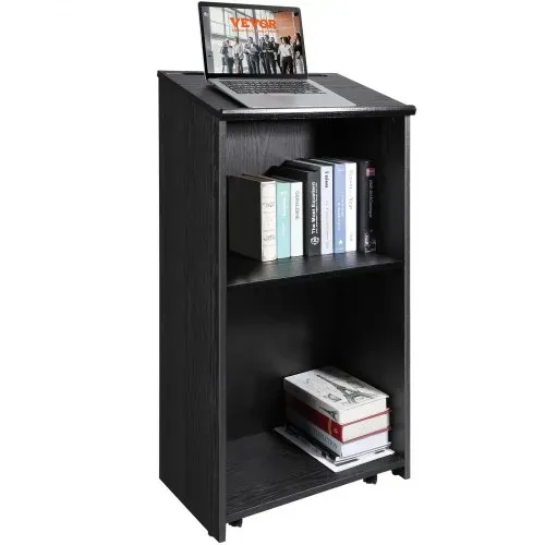 VEVOR Stehpult Rednerpult 600 x 360 x 1200 mm, Podium-Ständer mit Breiter Lesefläche und Aufbewahrungsregal, Stehschreibtisch für Kirche, Büro, Schule, Schwarzes Podium 30 kg Tragfähigkeit Schwarz VEVOR Stehpult Rednerpult 600 x 360 x 1200 mm, Podium-Ständer mit Breiter Lesefläche und Aufbewahrungsregal, Stehschreibtisch für Kirche, Büro, Schule, Schwarzes Podium 30 kg Tragfähigkeit Schwarz