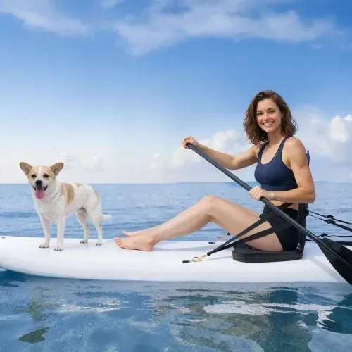 VEVOR 2 x Kajaksitz 53 mm Dicke, Gepolsterter Sitz für Stand-Up-Paddle-Board, Bootssitz mit Rückenlehne & Aufbewahrungstasche & Verstellbaren Gurten für SUP Kanu Angelboot Aufblasbares Kajak – Bild 7