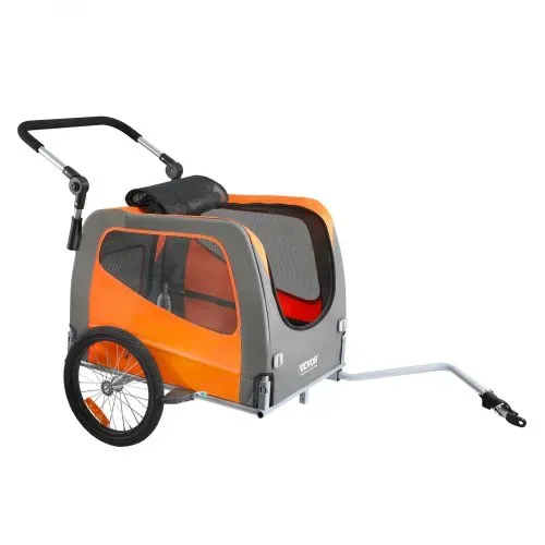 VEVOR Hunde-Fahrradanhänger, trägt bis zu 30 kg, 2-in-1-Fahrradträger für Haustier-Kinderwagen, einfach zusammenklappbarer Wagenrahmen mit Schnellspannrädern, universeller Fahrradkupplung, Reflektoren – Bild 9