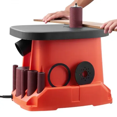 VEVOR Oszillierender Spindelschleifer, 2000 U/min Spindelschleifmaschine mit 6 Hülsen (12,7–76,2 mm), 16 mm Hub & 397x295 mm Gusseisentisch für Möbelveredelung, Kunsthandwerk & Holzbearbeitung – Bild 9