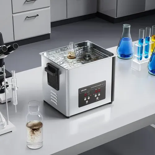 VEVOR 10 L Ultraschallreiniger, professionelle Ultraschallreinigungsmaschine mit Reinigungskorb & Digitalanzeige, 180 W Edelstahl 40 kHz Industrielle Reinigungsmaschine für Teile Vergaser Instrumente – Bild 7