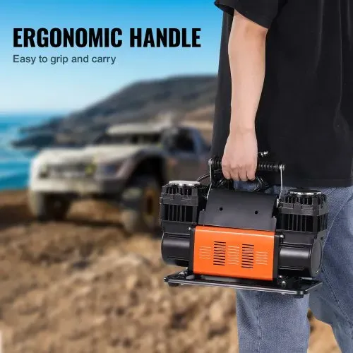 VEVOR 10,6 CFM Hochleistungs-Luftkompressor, 30 s schnelles Aufpumpen | Tragbarer Reifenfüller mit zwei Zylindern, 12 V 150 PSI Offroad-Luftpumpe mit Adaptern für LKWs, Autos, SUVs, 4 x 4-Fahrzeuge, Wohnmobile – Bild 5