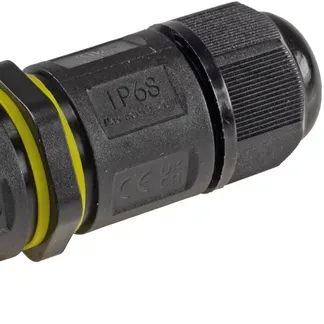 Kabelverbinder 3-polig, IP68, 450V/24A Klemmanschluss, für Kabel Ø 6-11mm Kabelverbinder 3-polig, IP68, 450V/24A Klemmanschluss, für Kabel Ø 6-11mm