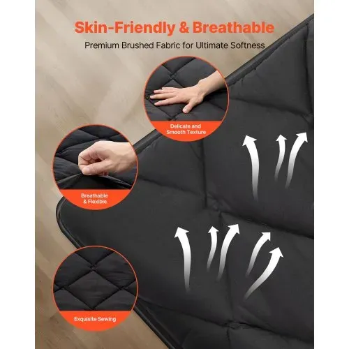 VEVOR japanische Futon-Matratze (2032 x 1524 x 89 mm), faltbare Tatami (Queen Size), Bodenmatratze mit Aufbewahrungstasche & Befestigungsmaterial, 9-lagige Schlafmatte für Meditation Yoga, Schwarz – Bild 3