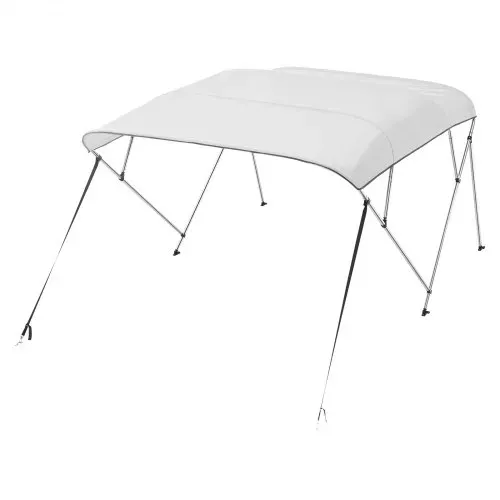 VEVOR Bimini Top Bootsabdeckung Sonnenverdeck (4 Bögen) aus 600D Polyester mit Rahmen aus Aluminiumlegierung, wasserdichte Sonnenschutz-Bootsmarkise mit Aufbewahrungstasche, 216-229 cm Hellgrau – Bild 10