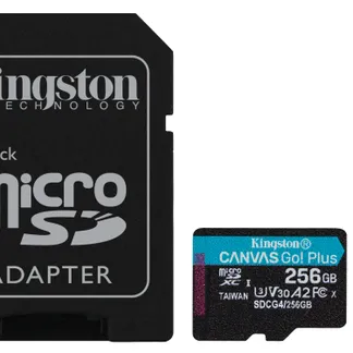 Kingston Technology 256GB microSDXC Canvas Go Plus Gen4 200 MB/s A2 U3 V30-Karte + Adapter Kingston Technology 256GB microSDXC Canvas Go Plus Gen4 200 MB/s A2 U3 V30-Karte + Adapter
