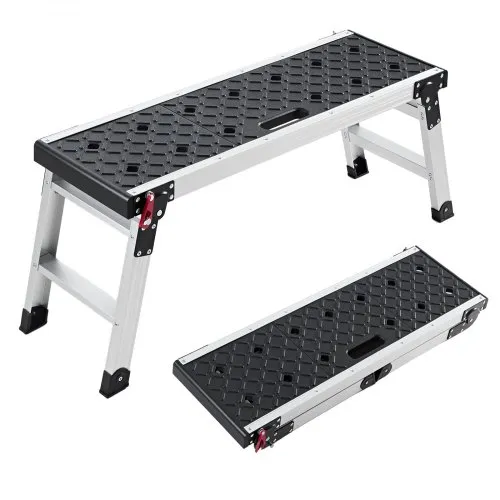 VEVOR Arbeitsplattform 910x310x420mm, Klappbare Arbeitsbühne aus Aluminium, 226,8kg Belastbare Laufbühne mit Sicherheitsverriegelung & Fußpolstern, Tragbare Stufenleiter für Wartung Malen Reparatur VEVOR Arbeitsplattform 910x310x420mm, Klappbare Arbeitsbühne aus Aluminium, 226,8kg Belastbare Laufbühne mit Sicherheitsverriegelung & Fußpolstern, Tragbare Stufenleiter für Wartung Malen Reparatur