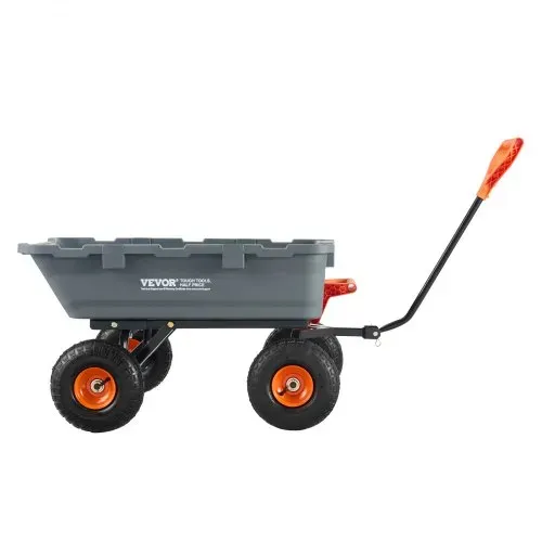 VEVOR Gartenwagen, Gartenkarre mit leicht zu montierendem Stahlrahmen, Kippbarer Transportwagen mit umwandelbarem 2-in-1-Griff, Mehrzweck-Schubkarre mit 360 kg Tragfähigkeit, 255 mm Reifen – Bild 9