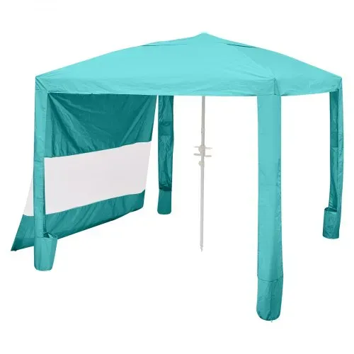VEVOR Strand-Cabana, 2,4 x 2,4 m Strandzelt mit Seitenwand, UPF 50+ Sonnenschutz, Strandpavillon mit Sandsäcken, höhenverstellbarer & tragbarer Sonnenschutz für Familie und Freund, Grün – Bild 10
