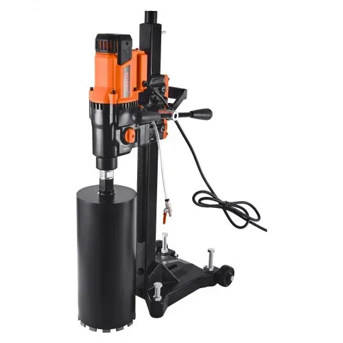 VEVOR Diamantkernbohrmaschine Kernbohrgerät, 26 cm max. Bohrdurchmesser, Nass Trocken Diamantbohrer mit 10 Bohrern & Bohrständer, einstellbare Drehzahl, UNC1 1/4-7 Gewinde, für Beton Ziegel, 2500 W – Bild 9