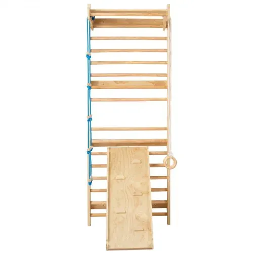 VEVOR Schwedische Leiterwand 15-stufiges Kletterspielzeug aus Holz für Indoor-Spielplätze, 100 kg Tragkraft, Schwedische Wandleiter für Kinder & Erwachsene, Sprossenwand Turnwand aus Kiefernholz – Bild 9