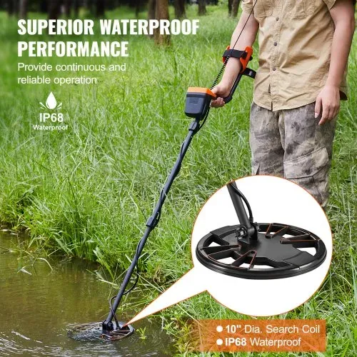 VEVOR Metalldetektor Kit für Erwachsene Multifunktionaler Profi-Detektor mit 7 Modi Metallsuchgerät wasserdichte 25,4cm Spule für Größere Tiefe, mit Schaufel und Tragetasche – Bild 4