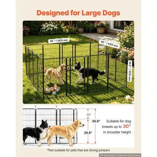 VEVOR Welpenauslauf Welpen-Freigehege Laufgitter Welpenzaun 101,6cm 16-tlg., Spielplatz für Große Hunde Katzen & Andere Kleintiere Faltbar Durch die Verschiedenen Formen Vielfältig Einsetzbar VEVOR Welpenauslauf Welpen-Freigehege Laufgitter Welpenzaun 101,6cm 16-tlg., Spielplatz für Große Hunde Katzen & Andere Kleintiere Faltbar Durch die Verschiedenen Formen Vielfältig Einsetzbar