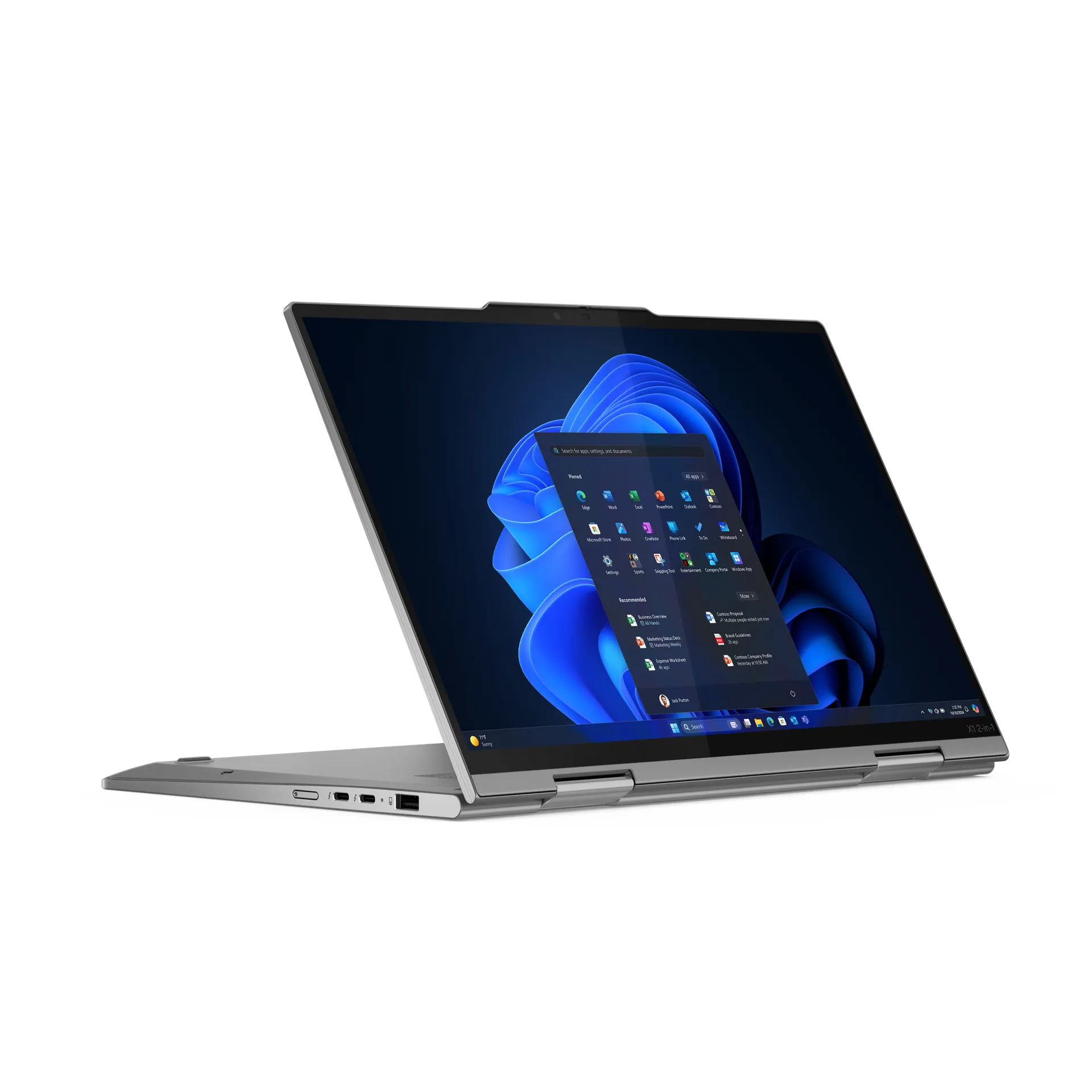 Lenovo ThinkPad X1 2-in-1 Gen 10 Aura Edition Copilot+ PC Intel Core Ultra 7 258V Hybrid (2-in-1) 35,6 cm (14") Touchscreen 2.8K 32 GB LPDDR5x-SDRAM 1 TB SSD Wi-Fi 7 (802.11be) Windows 11 Pro Deutsch Grau – Bild 2
