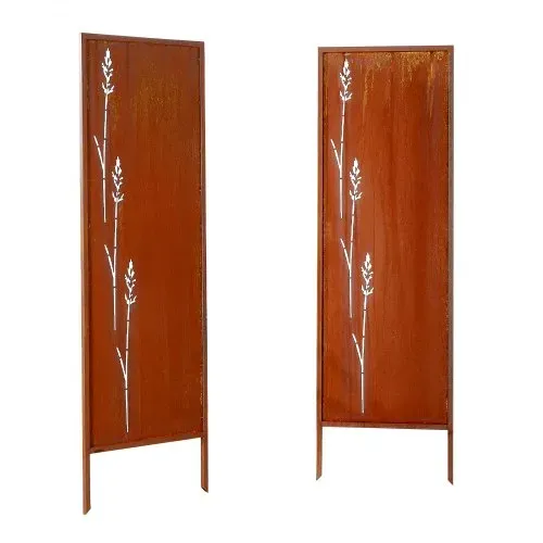 VEVOR Paravent 50x160 cm 4er-Pack, Raumteiler, Trennwand mit Erdspießen & Kohlenstoffstahlplatte, Sichtschutz, Raumtrenner, Dekorative Sichtschutzwand für Garten, Terrasse, Hof, Balkon – Bild 9
