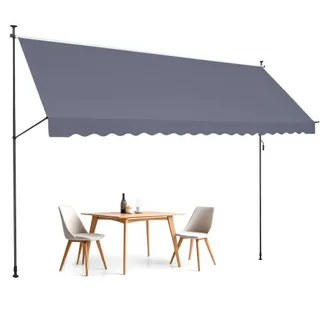 VEVOR Klemmmarkise 450 x 120 cm, Balkonmarkise mit Handkurbel, Sonnenmarkise, Terrassenüberdachung Sunsetter Deck, Höhenverstellbar von 218 bis 309 cm, Markise für Terrasse/Balkon/Garten, Grau VEVOR Klemmmarkise 450 x 120 cm, Balkonmarkise mit Handkurbel, Sonnenmarkise, Terrassenüberdachung Sunsetter Deck, Höhenverstellbar von 218 bis 309 cm, Markise für Terrasse/Balkon/Garten, Grau