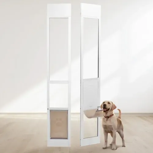 VEVOR Hundetür für Glasschiebetüren 1927-2049 mm höhenverstellbare Hundetür Schiebetüren, Haustiertür aus gehärtetem Glas mit Aluminiumrahmen & Scharnierstruktur, Schiebetür für mittelgroße Hunde VEVOR Hundetür für Glasschiebetüren 1927-2049 mm höhenverstellbare Hundetür Schiebetüren, Haustiertür aus gehärtetem Glas mit Aluminiumrahmen & Scharnierstruktur, Schiebetür für mittelgroße Hunde