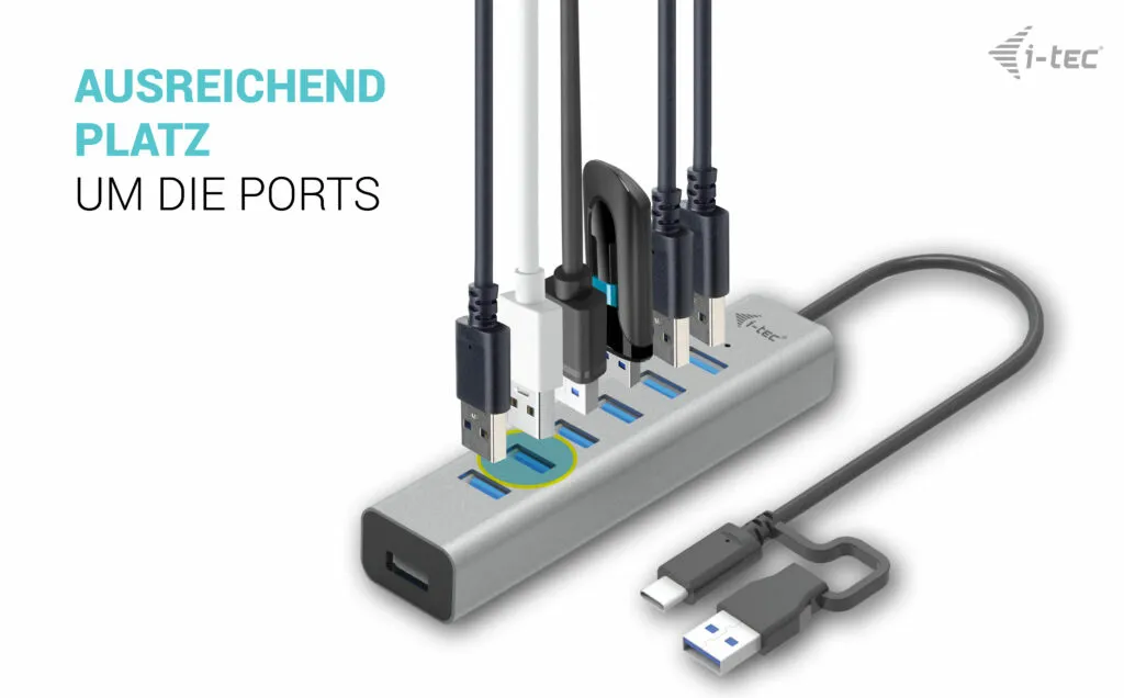 i-tec USB-C/USB-A Charging Metal HUB 7 Port – Bild 7