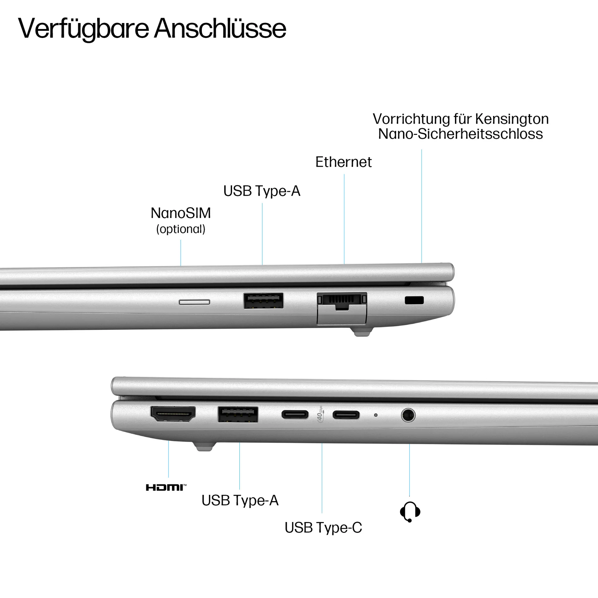 HP EliteBook 6 G1a Next Gen AI PC Copilot+ PC AMD Ryzen AI 7 350 Laptop 35,6 cm (14") WUXGA 32 GB DDR5-SDRAM 1 TB SSD Wi-Fi 7 (802.11be) Windows 11 Pro Silber – Bild 3