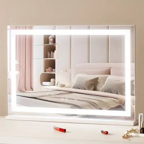 VEVOR Hollywood Schminkspiegel mit Beleuchtung, Kosmetikspiegel mit 3 Farbbeleuchtungsmodi, LED-Schminkspiegel mit Lichtern, 5-fache Vergrößerung, Bluetooth, USB, Smart-Touch-Steuerung, 797x547mm – Bild 7