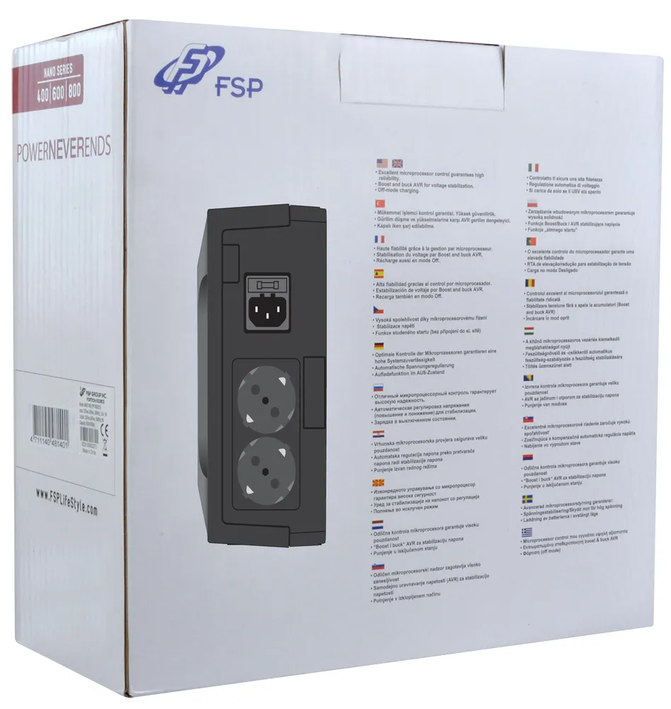 FSP Nano 800 Unterbrechungsfreie Stromversorgung (USV) Standby (Offline) 0,8 kVA 480 W 2 AC-Ausgänge – Bild 5