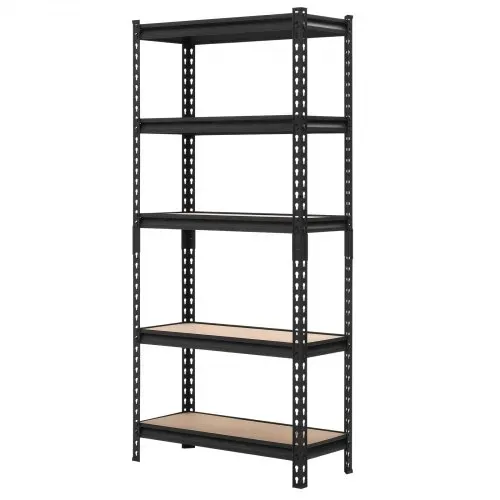 VEVOR Schwerlastregal 720x309x1520mm, 907,2kg Belastbares Lagerregal mit Stahlgestell 5 Verstellbaren MDF-Platten, Teilbares Steckregal als Werkbank, Flexibles Metallregal für Keller Garage Werkstatt – Bild 8