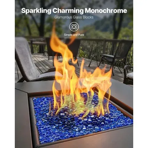VEVOR Feuerglas, 4,5 kg hochtemperaturbeständige Glassteine, 19 mm reflektierende Feuerstellen-Glasperlen, Feuerstelle Glasfelsen, Kaminglas, Feuerkristall, Feuerperlen, für Kamin Kobaltblau VEVOR Feuerglas, 4,5 kg hochtemperaturbeständige Glassteine, 19 mm reflektierende Feuerstellen-Glasperlen, Feuerstelle Glasfelsen, Kaminglas, Feuerkristall, Feuerperlen, für Kamin Kobaltblau