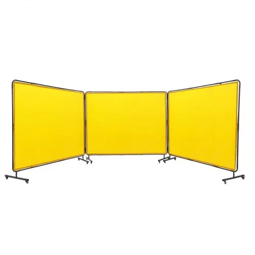 VEVOR 3-Panel-Schweißvorhang 1,8 x 2,4 m Schweißschutzvorhang aus Flammhemmendem Vinyl Schweißschutzwand mit 12 Schwenkrädern und einem 6-stufigen UV-Schutz Schweißerdecke Schweißschutz Gelb VEVOR 3-Panel-Schweißvorhang 1,8 x 2,4 m Schweißschutzvorhang aus Flammhemmendem Vinyl Schweißschutzwand mit 12 Schwenkrädern und einem 6-stufigen UV-Schutz Schweißerdecke Schweißschutz Gelb