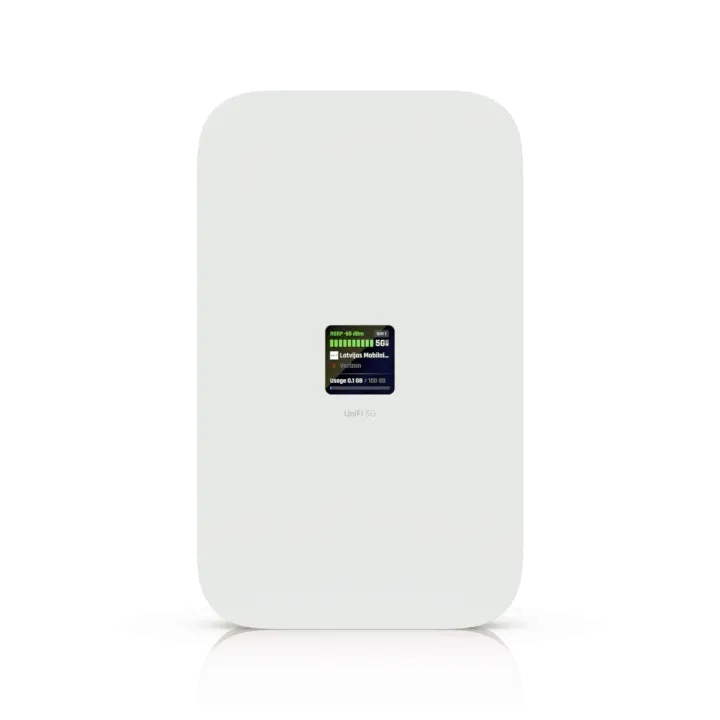 Ubiquiti UniFi 5G Max • 1x Nano SIM • 1x Nano-SIM or eSIM • 1x 2.5 GbE • PoE in • U5G-Max Ubiquiti UniFi 5G Max • 1x Nano SIM • 1x Nano-SIM or eSIM • 1x 2.5 GbE • PoE in • U5G-Max