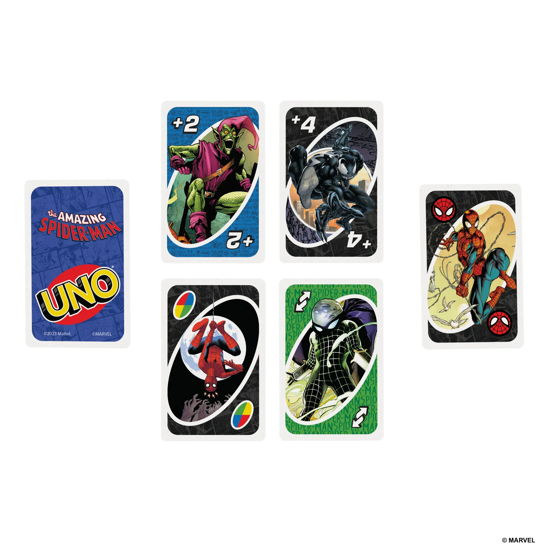 Games UNO The Amazing Spider-Man Kartenspiel für Kinder, Erwachsene und Familien-Spieleabende, inspiriert von der Marvel Comicreihe – Bild 6