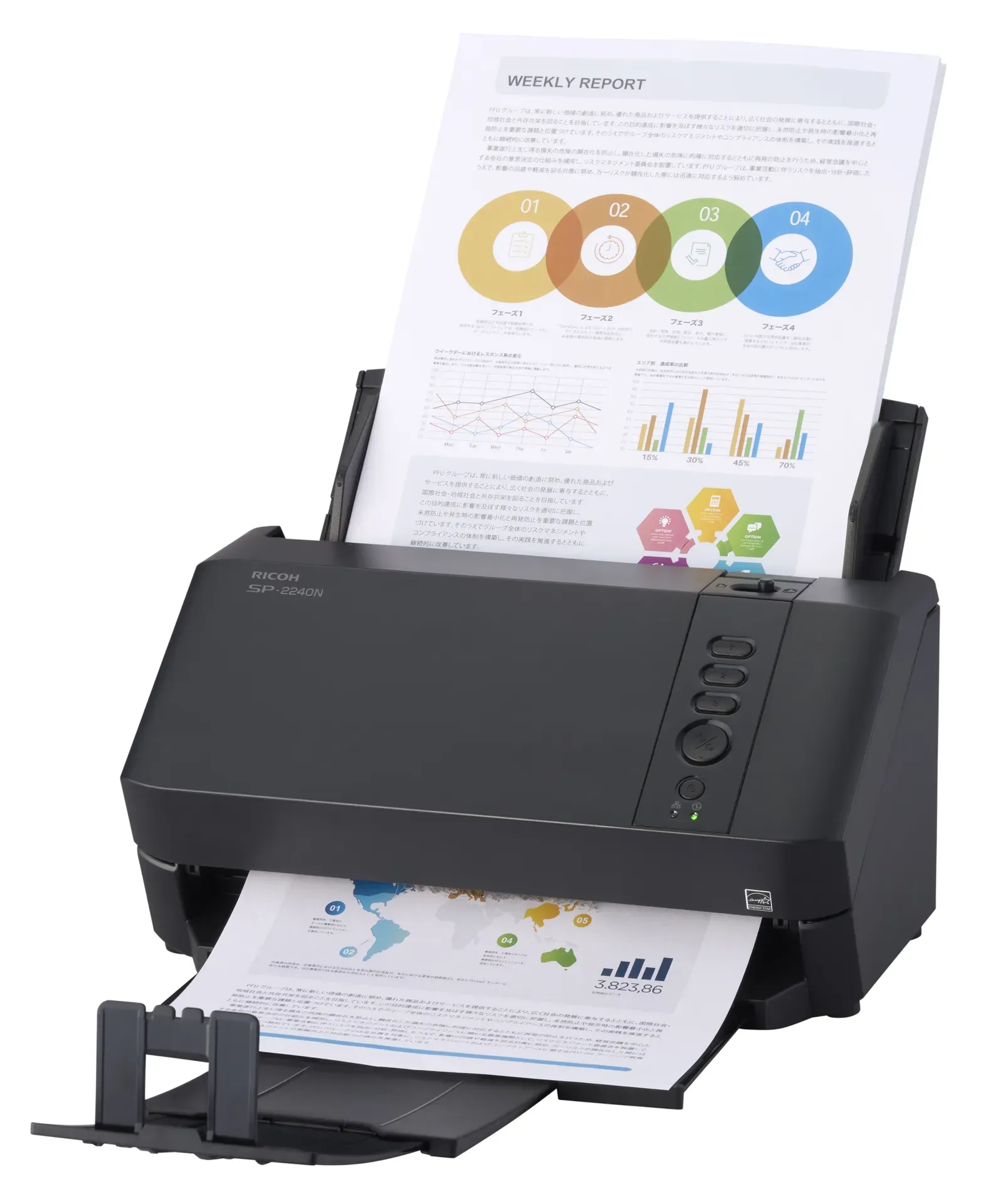 Ricoh SP-2240N ADF-Scanner 600 x 600 DPI A4 Schwarz – Bild 3