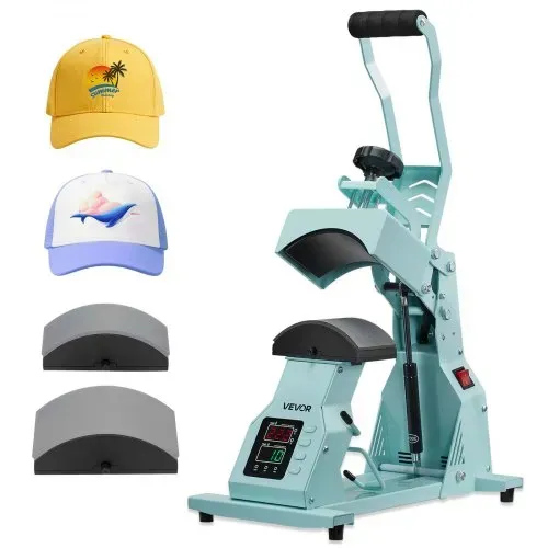 VEVOR Hutpresse mit 2 austauschbaren Platten (16 x 6,5 cm / 16 x 8 cm), Hut-Hitzepresse mit präziser Temperatur- und Zeitregelung, Mützenpresse Heat Press für Kappen Stirnbänder Gesichtsmasken VEVOR Hutpresse mit 2 austauschbaren Platten (16 x 6,5 cm / 16 x 8 cm), Hut-Hitzepresse mit präziser Temperatur- und Zeitregelung, Mützenpresse Heat Press für Kappen Stirnbänder Gesichtsmasken