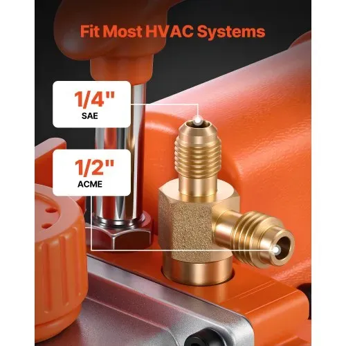 VEVOR Vakuumpumpe, 3,5 CFM 99 L/min, 1-stufig, 180 W geeignet für R134a-, R22- und R410a-Systeme, 4-poliger Motor, für die Wartung von Kfz-Klimaanlagen & die Entgasung von Harzen, inkl. Öl. – Bild 3