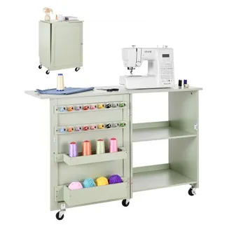 VEVOR klappbarer Nähtisch Nähmaschinentisch mit kompaktem Design & Ablagefächern & Holzklammern & magnetischem Türschloss, Mehrzwecktisch für Modestudio Kunststudio Zuhause, Hellgrün VEVOR klappbarer Nähtisch Nähmaschinentisch mit kompaktem Design & Ablagefächern & Holzklammern & magnetischem Türschloss, Mehrzwecktisch für Modestudio Kunststudio Zuhause, Hellgrün