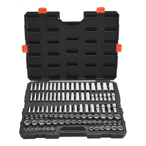 VEVOR Steckschlüsselsatz 104-tlg. 9,5-mm-Antrieb, metrische Größe von 6 bis 24 mm, tief und Standard, Mechaniker-Werkzeugsatz mit Aufbewahrungskoffer, verchromter CR-V-Legierungsstahl – Bild 10