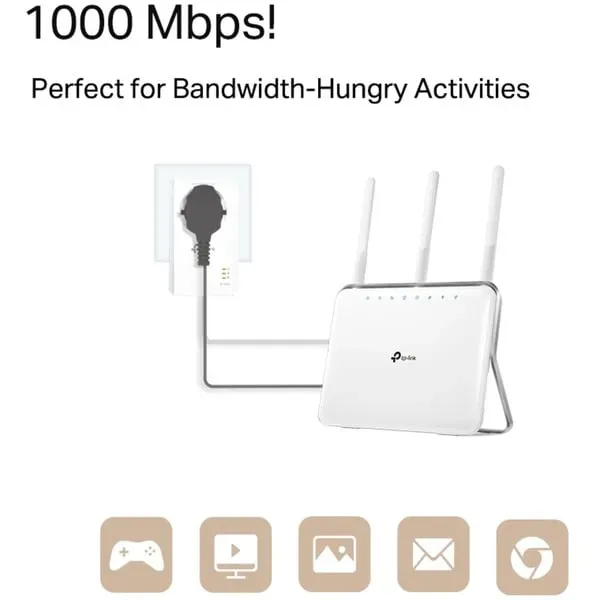 TP-Link AV1000-Gigabit-Powerline-Adapter KIT mit Steckdose – Bild 2